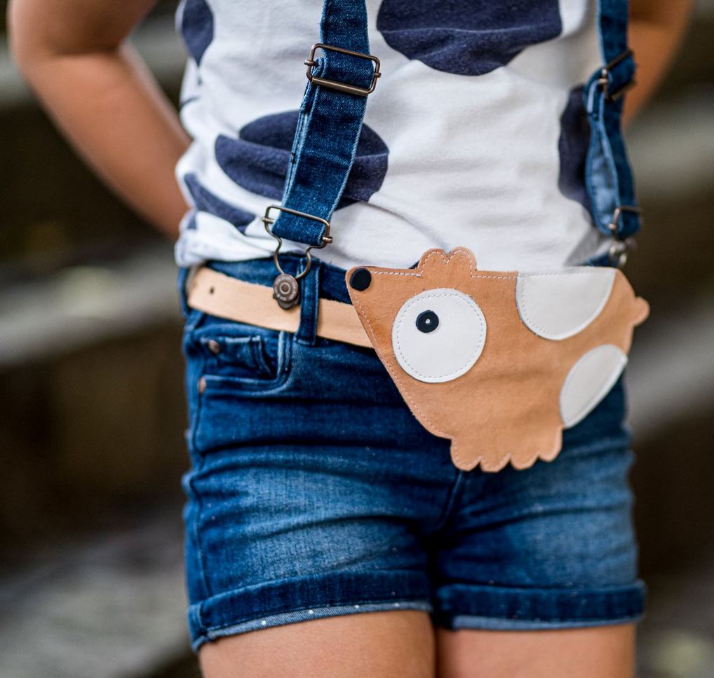 Kinder-Gürteltasche aus Leder | voll bärig