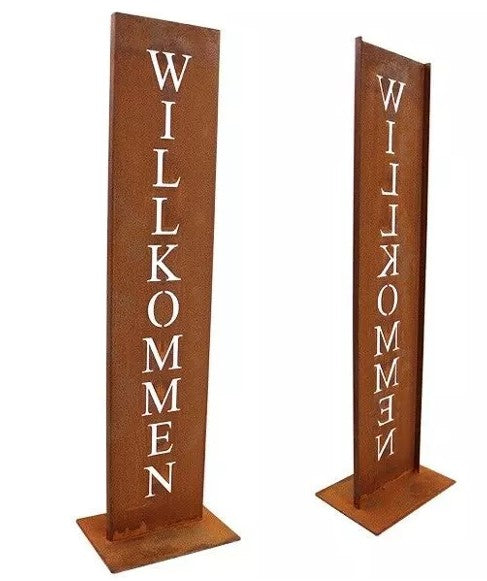 Willkommen Ständer | Edelrost