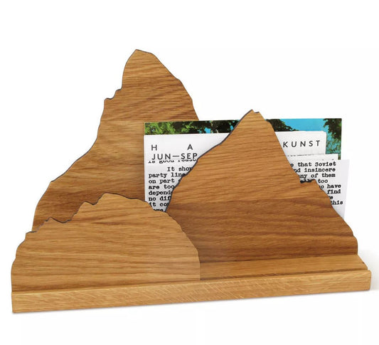 Zettelhalter | Bergsilhouette aus Holz