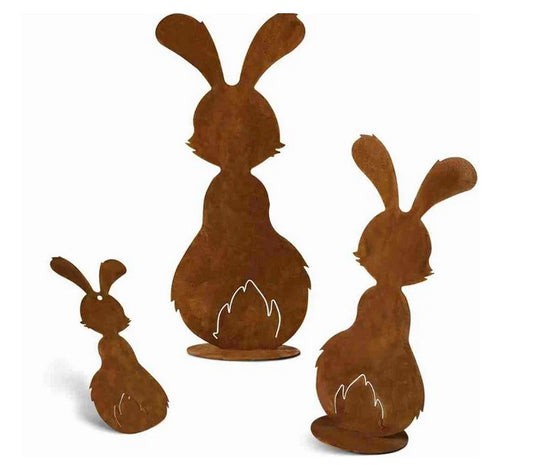 Osterhase Edelrost zum Stellen oder Hängen