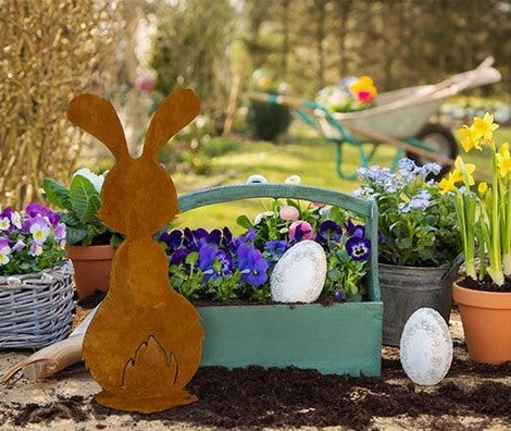 Osterhase Edelrost zum Stellen oder Hängen
