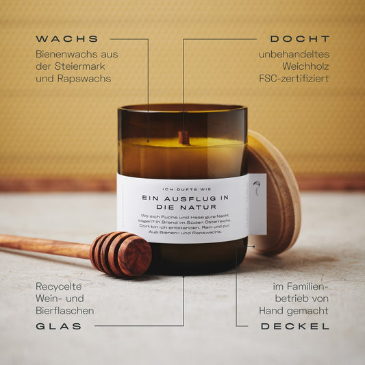 Kerze Duftkerze im Glas | Ein Ausflug in die Natur