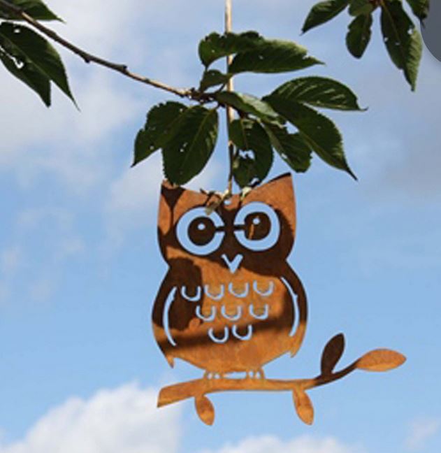 Eule zum Hängen | Edelrost
