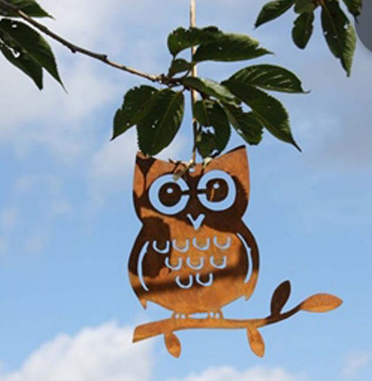 Eule zum Hängen | Edelrost