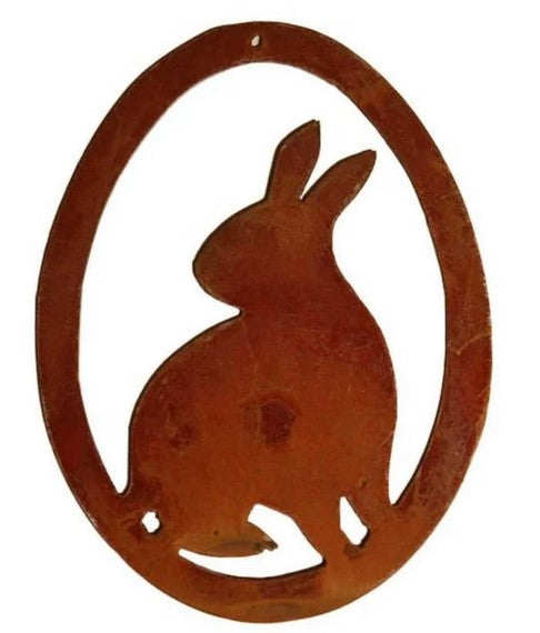 Fensterdeko Hase und Huhn im Ei | Edelrost