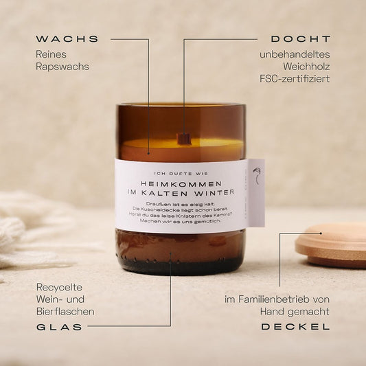 Kerze Duftkerze im Glas | Heimkommen im kalten Winter