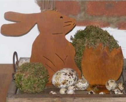 Deko Hase mit Ei | Edelrost