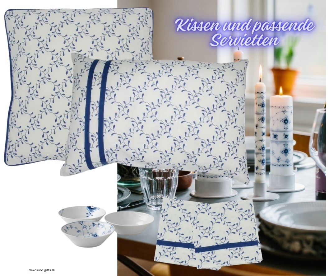 Serviette Blau/Weiss von Danishville