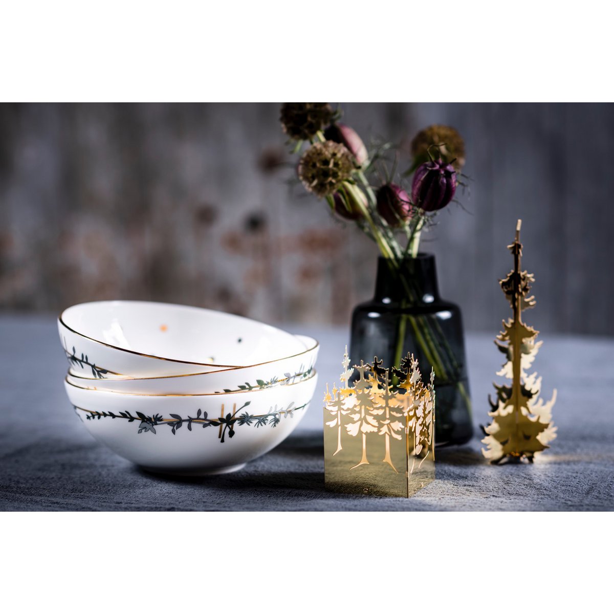 Teelichthalter Winterwald Goldfarben | Jette Frölich Design