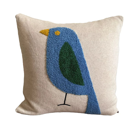 Kissen Vogel in Blau von Funky Doris | kombinierbar