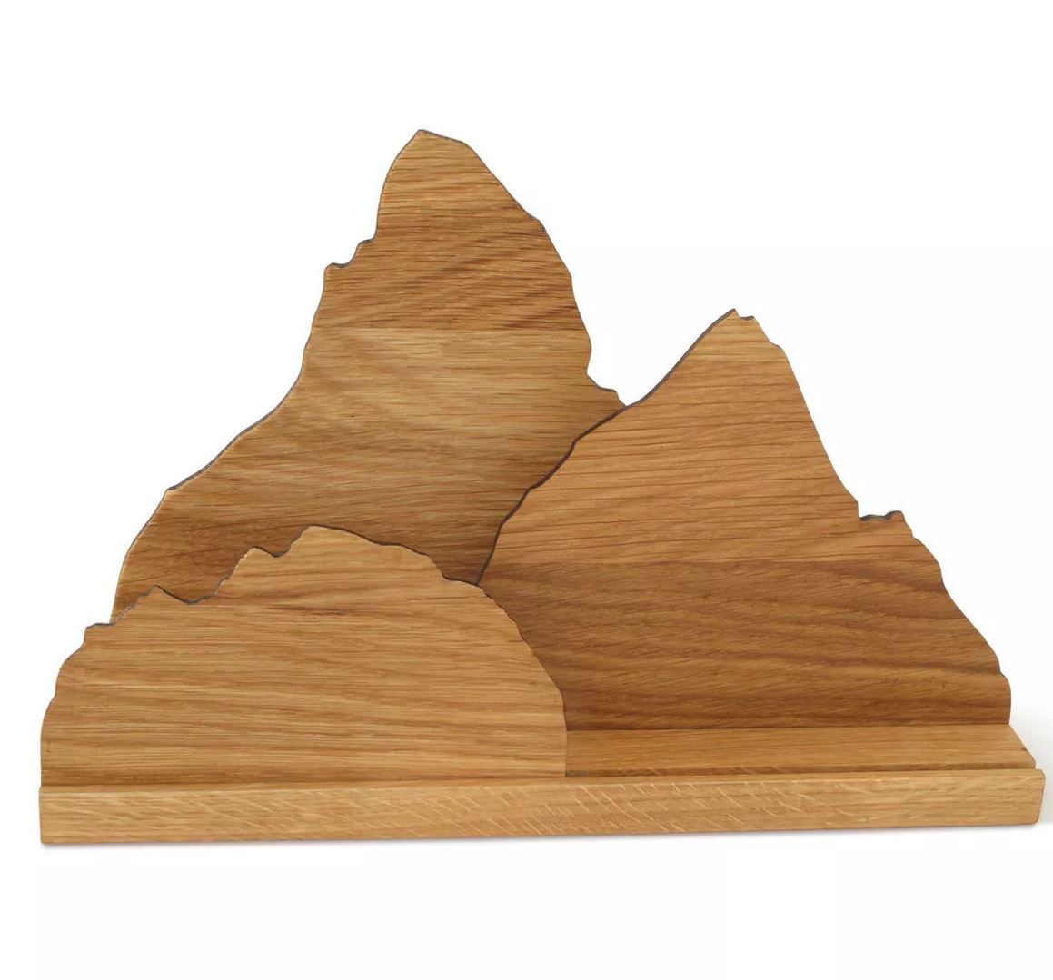 Zettelhalter | Bergsilhouette aus Holz