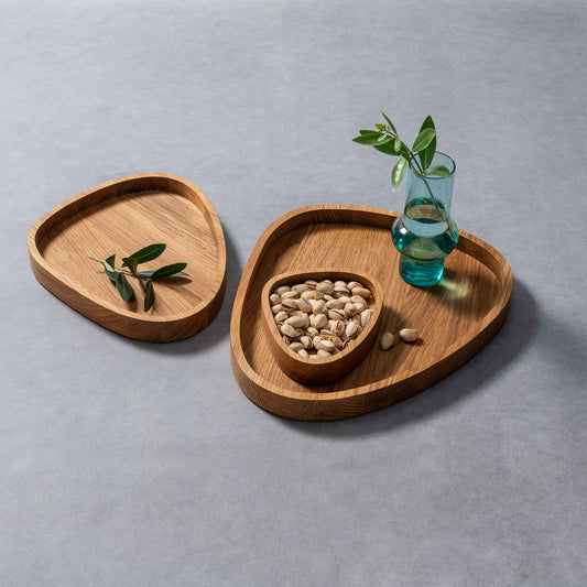 Holzschalen aus Eiche, 3er Set