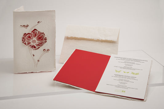 Grußkarte "Marienkäfer" | Büttenpapier mit geschnittenem Motiv