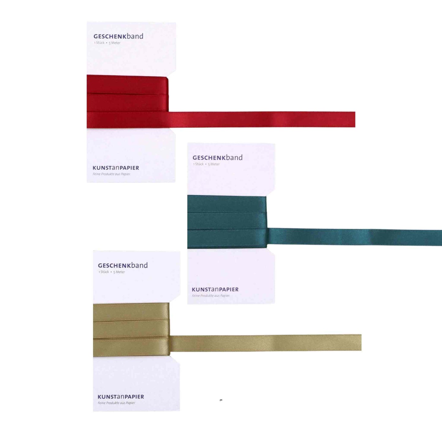 Geschenkband Satin | Rot Grün Gold