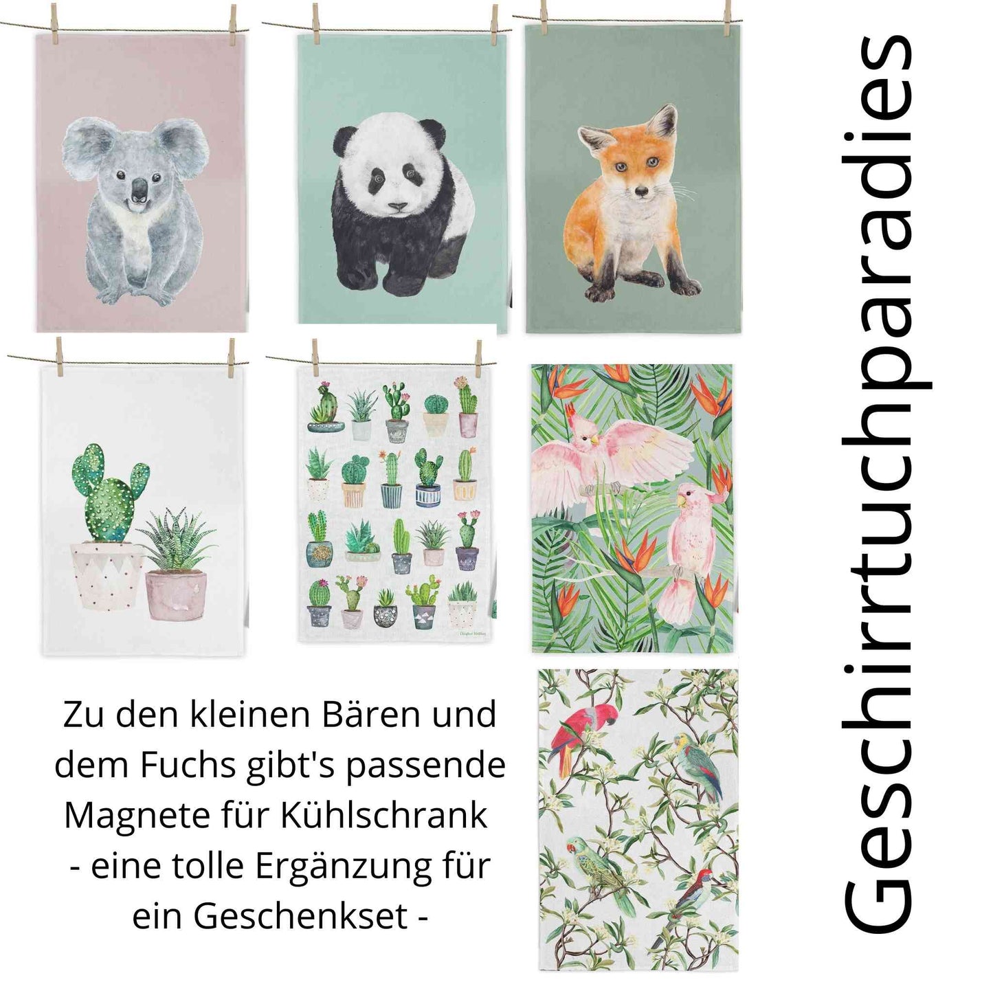 Geschirrtücher mit Tiermotiven | Abtrocknen macht auf einmal Spaß