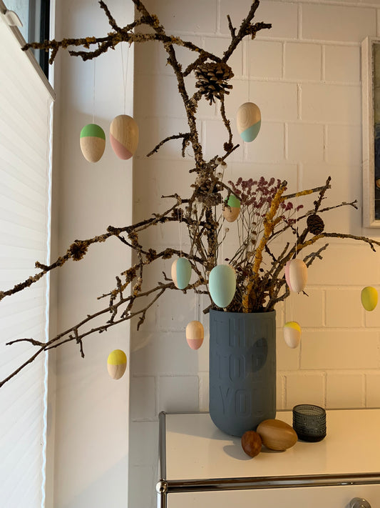 Holz - Ostereier Set a 5 Stück | zart in Pastell