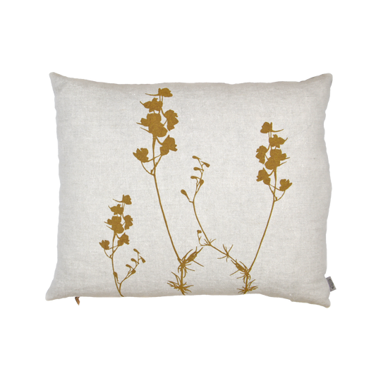 Zierkissen Leinen florale Muster | mit Handdruck