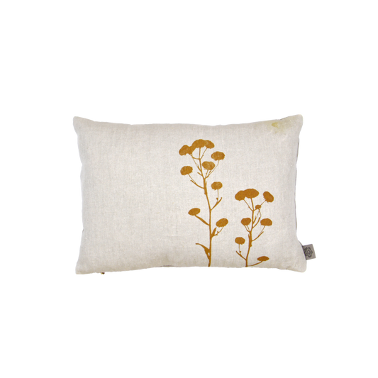 Zierkissen Leinen florale Muster | mit Handdruck