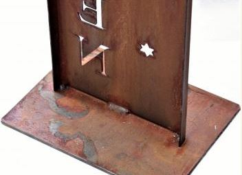 Spruchtafel Blechständer | Frohe Weihnachten | Rosttafel