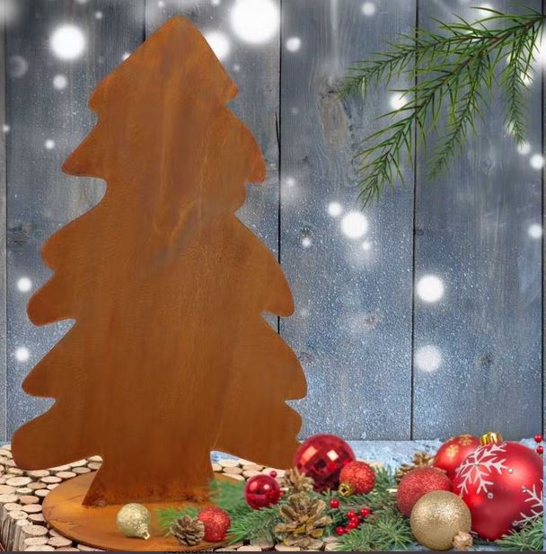 Weihnachtsbaum mit Bodenplatte Rost