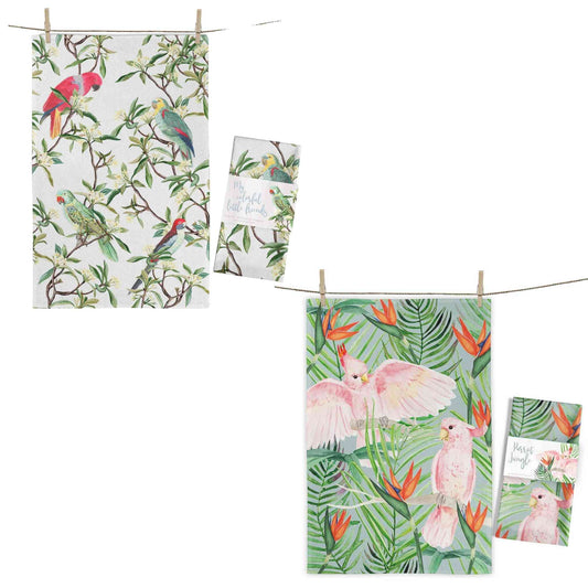 Geschirrtücher mit Tropenvögel | Abtrocknen macht auf einmal Spaß