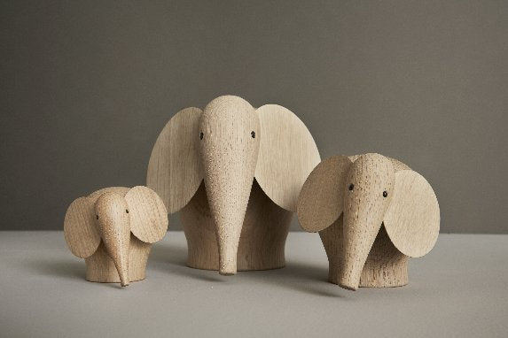 Holzelephant NUNU, drei Größen
