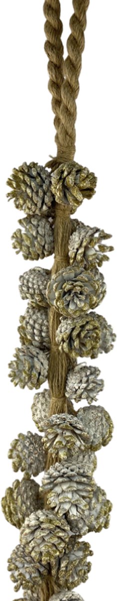 Zapfengirlande weiß/gold
