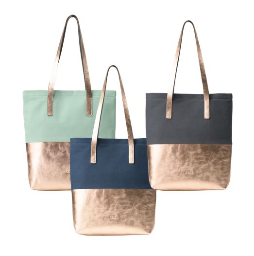 Einkaufstasche Leder/Canvas MIKA | schlichte Eleganz