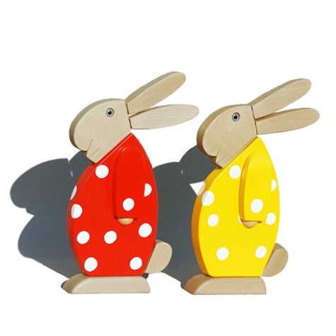 Holzhase HANSI in bunten Farben