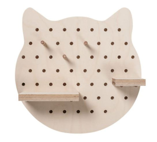Wandregal "Katze" aus Birkenholz