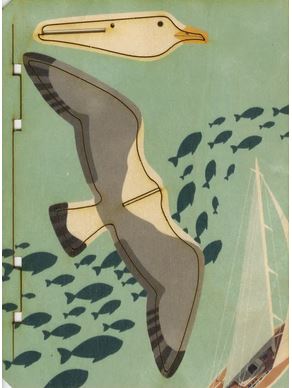 Grußkarte "Möwe" | 3D-Holzkarte als Dekostück