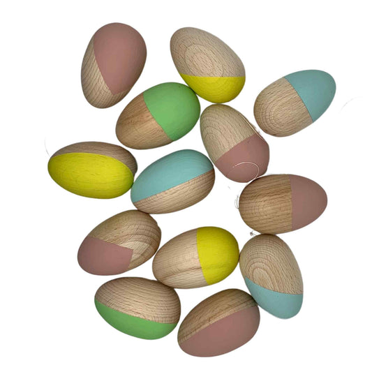 Holz - Ostereier Set a 5 Stück | zart in Pastell