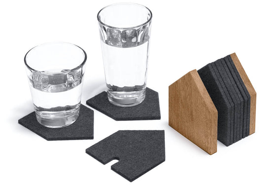 Untersetzer aus Filz in Eichenhaus | stylisch | ausgefallen