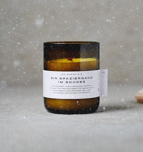 Kerze Duftkerze im Glas | ein Spaziergang im Schnee