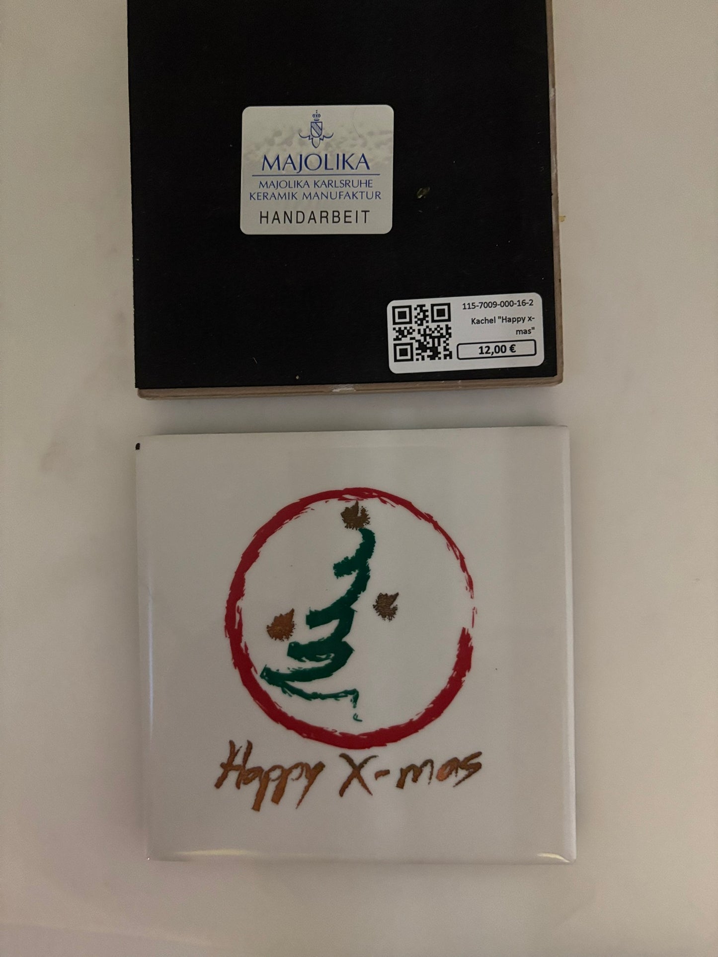 Untersetzer Set 2 St. Weihnachtsmotiv X-mas | Majolika Karlsruhe