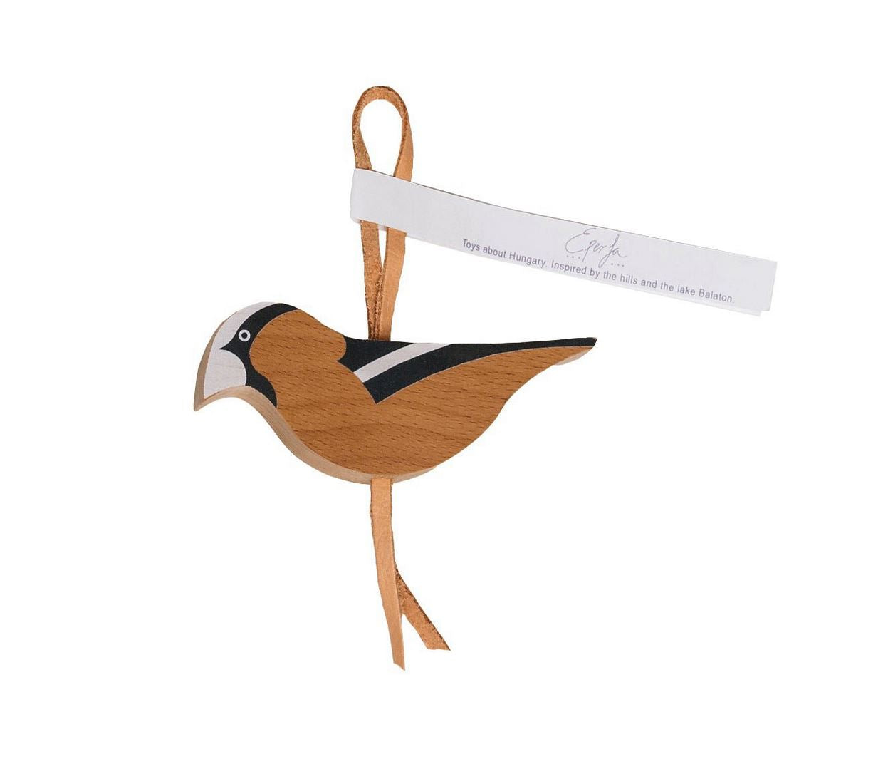 Holz-Vogel mit Lederaufhänger | es zwitschert im Baum