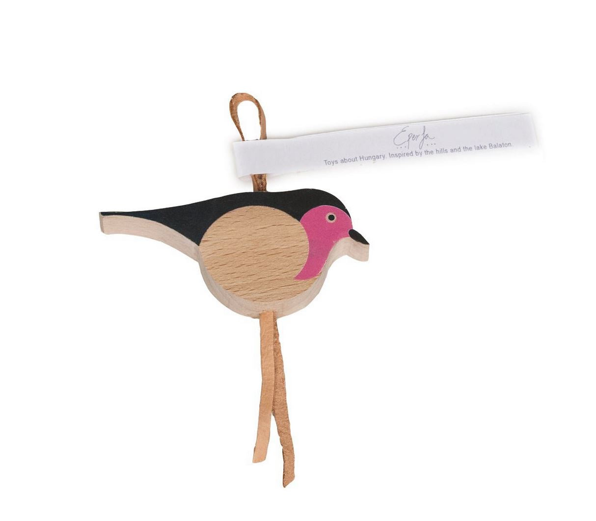Holz-Vogel mit Lederaufhänger | es zwitschert im Baum