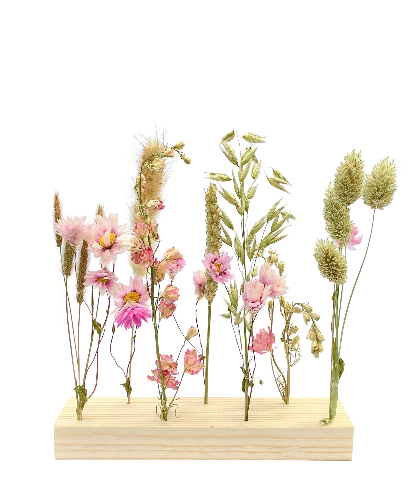 Holz Blumenleiste |Trockenblumenset | Blumenwiese
