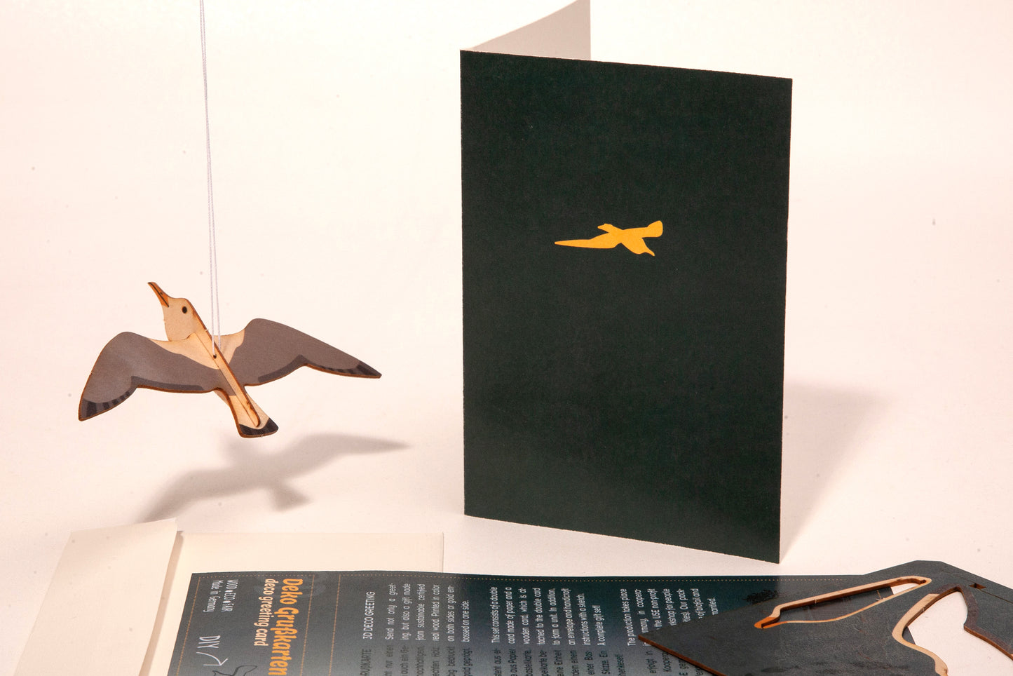 Grußkarte "Möwe" | 3D-Holzkarte als Dekostück
