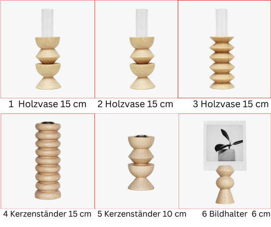 Holzvase Kerzenständer Bildhalter | Design Nordic