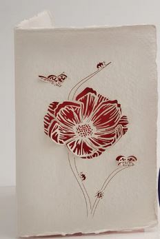 Grußkarte "Marienkäfer" | Büttenpapier mit geschnittenem Motiv